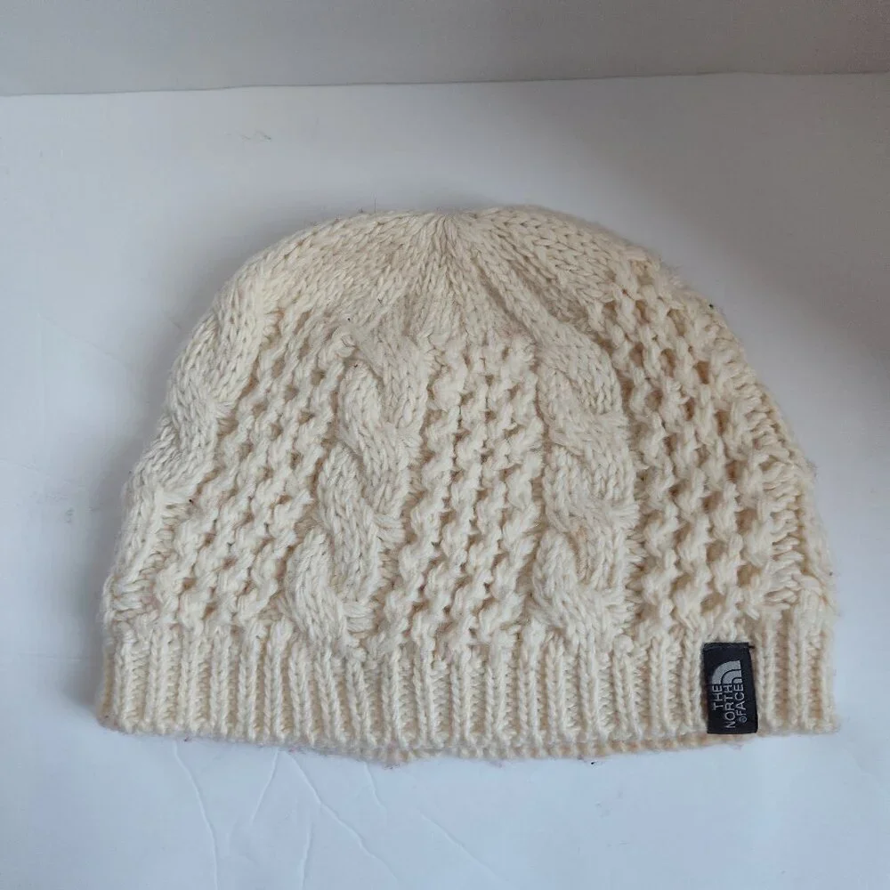 The Ladies SZ OS The North Face Cream Cable Knit Hat